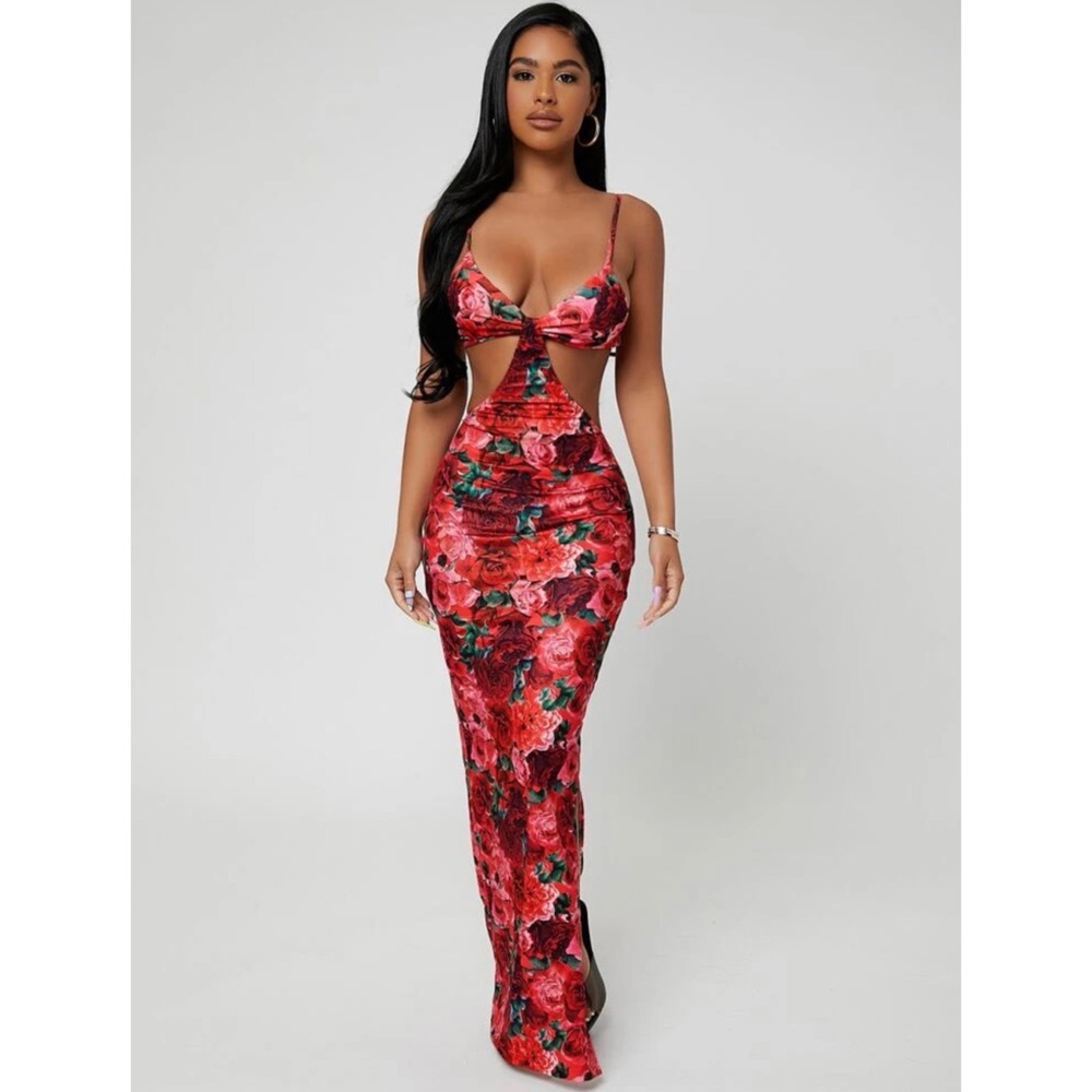 Sexy Knot Front High Split Dress 🌺🌸